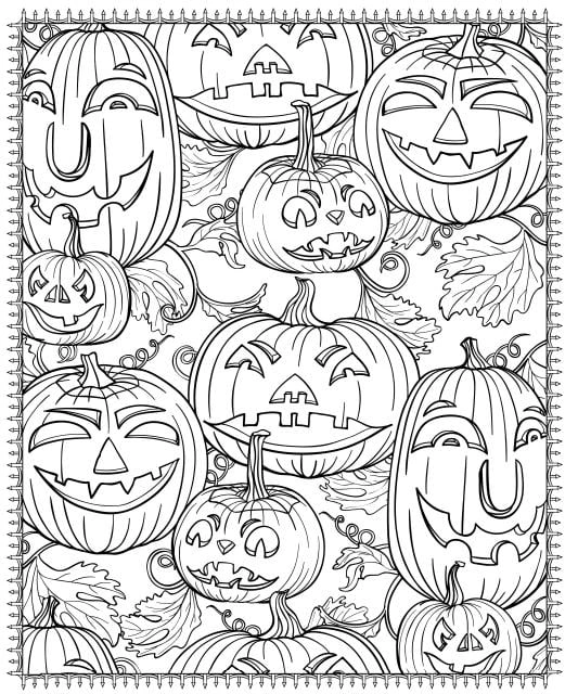 Halloween pumpkins antistress coloring book